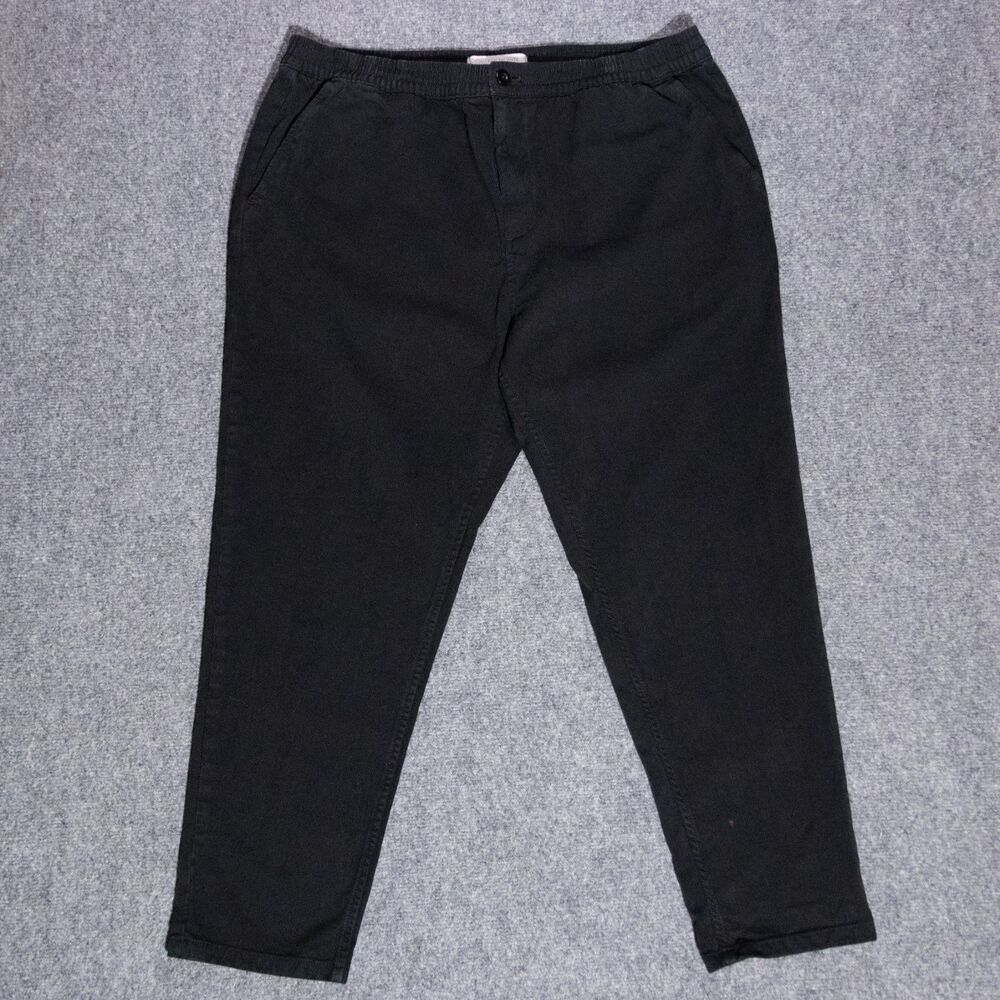 Outerknown Pants Organic Cotton Elastic Waist Black Men's XL (38-40) 28" Inseam